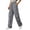 Dark Gray, variant on Women's Summer Casual Fashion Solid Color Quick Drying Work High Waist Straight Tube Wide Leg Multi Pocket Pants