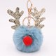thumbnail image 2 of Llavero - Bonito accesorio para monedero con pompón de reno - Llavero con pompón de Navidad esponjoso - Abalorio para monedero de animal de vacaciones de felpa - Regalo elegante (azul claro) Feliz Sencillez, 2 of 2