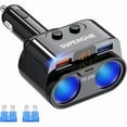 thumbnail image 1 of HAYAN 200W 2-Socket Cigarette Lighter Splitter Power Adapter, USB C Car Charger with 20W Power Delivery 3.0 & QC 3.0 for iPhone 16 Pro Max/15/14/13/12/11 Pro/X/8/7, Samsung, Google Pixel and More, 1 of 1