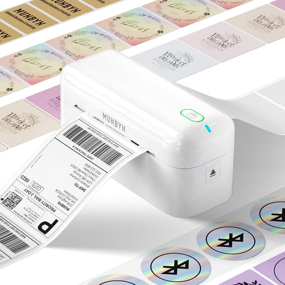 MUNBYN Bluetooth Thermal Label Printer RealWriter RW402B, 4x6 Shipping Label Printer for Small Business
