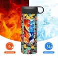 thumbnail image 6 of Yiaed Angry Shark Pattern Print Water Bottle with Straw Lid, Stainless Steel Double Wall Insulated Water Bottle | Leak-Proof and Spill-Proof Water Bottle, 6 of 8