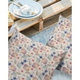 thumbnail image 3 of Outdoor Waterproof Pillow Covers Pack of 2, Summer Flowers Starfish Shell Linen Texture Decorative Throw Pillowcases Cushion Covers for Garden Patio Tent Sofa Couch, 24x24 inch, 3 of 8