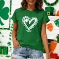 thumbnail image 5 of LEKWK Womens St Patricks Day Shirt Heart Clover Sketch Graphic Tees Short Sleeve Summer Tops Round Neck Scalloped Edge Print Holiday Wear, 5 of 7