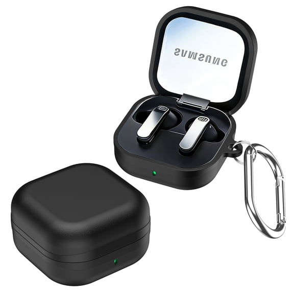ELEHOLD Case for Samsung Galaxy Buds 4/4Pro, Shockproof Full Coverage Cover with Hook,Compatible with Wireless Charging,Black