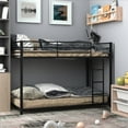 thumbnail image 4 of Gymax Twin Over Twin Bunk Bed Metal Platform Bed Frame W/ Guard Rails & Side Ladder, 4 of 10