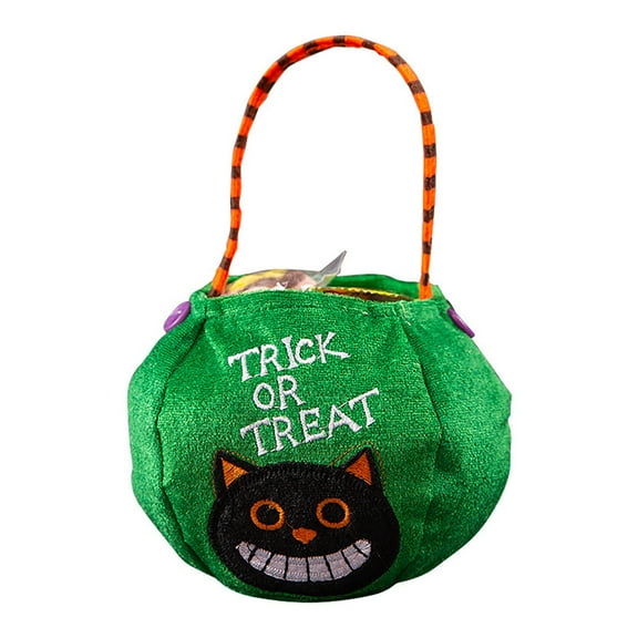 Clearance Under $5 Halloween Trick Or Treat Tote Bag Reusable for Candy Gifts Grocery Shopping A