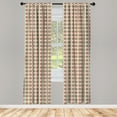 thumbnail image 2 of Ambesonne Plaid Curtains, Christmas Diagonal Squares, Pair of 28"x63", Beige Vermilion and Green, 2 of 4