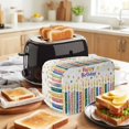 thumbnail image 3 of Toaster Cover 4 Slice, Happy Birthday Dustproof Bakeware Oven Protector with Top Hook, Vintage Colorful Candle Star Waterproof Small Kitchen Appliance Toasters Dust Cover, 12"x11"x8", 3 of 9