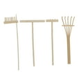 thumbnail image 3 of unbranded 4 Pcs Miniatures de Bac à Sable Râteaux de Table à Sable Kaki Alliage Outil de Jardinage Décoration de Bureau, 3 of 5