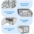 thumbnail image 5 of Dextrus 94" Large Outdoor Cat Cage, Weatherproof Metal Cat Enclosure with Roof, Multi-Level Cat Catio with 7 Platforms, 2 Resting Boxes and Cat Hammock Bed, Silver, 5 of 10