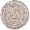 thumbnail image 2 of Safavieh Collection Tressée BRD210B Tapis Réversible en Coton Fait Main, 6 Pieds x 6 Pieds Rond, Ivoire / Multi, 2 of 3