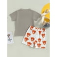 thumbnail image 3 of Infant Baby Boys Summer Outfits Western Cow Print Short Sleeve T-shirt and Casual Elastic Shorts Set, 3 of 7