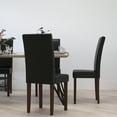 thumbnail image 3 of Merrick Lane Mid-Century Panel Back Parsons Accent Dining Chair in Black Faux Leather - Set of 6, 3 of 14