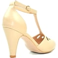thumbnail image 3 of Chase & Chloe Kimmy-36 Nude Pu Comfort Cut Out Ankle Strap Kitten Heel Pumps (Nude Pu Comfort, 7), 3 of 4