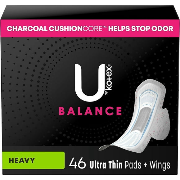 Heavy Absorbency, 46 Count - Balance Ultra Thin Pads with Wings
