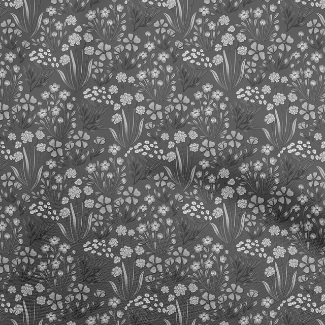 oneOone Velvet Gray Fabric Floral Sewing Craft Projects Fabric Prints By Yard 58 Inch Wide