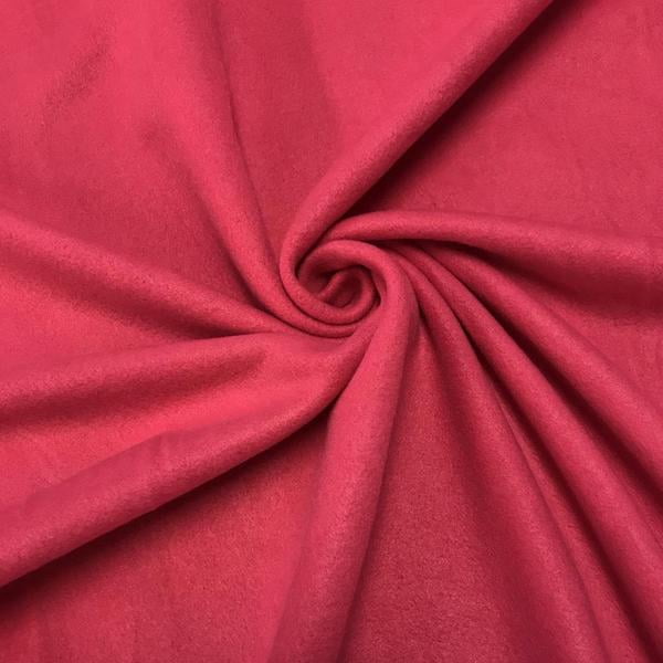 58" Solid Red Polyester Fleece Fabric by the Yard 