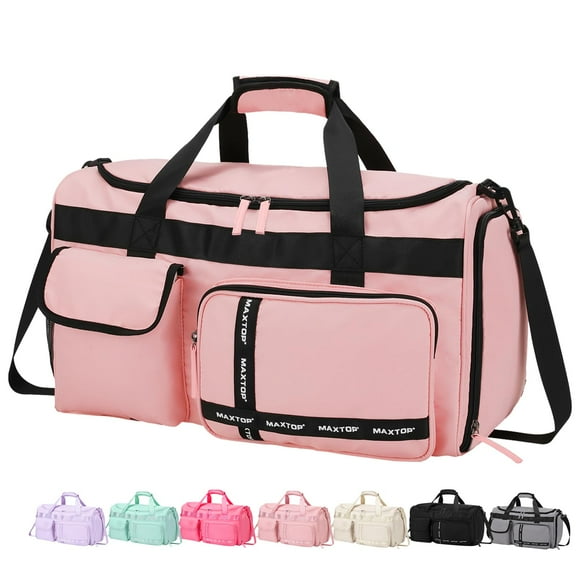 Bolsa de viaje MAXTOP, bolsa de gimnasio para mujer, rosa con compartimento para zapatos