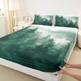 thumbnail image 3 of Feelyou Men Rustic Landscape Bed Sheets, Green Tree Plant King Sheets, 4-Piece, 3 of 7