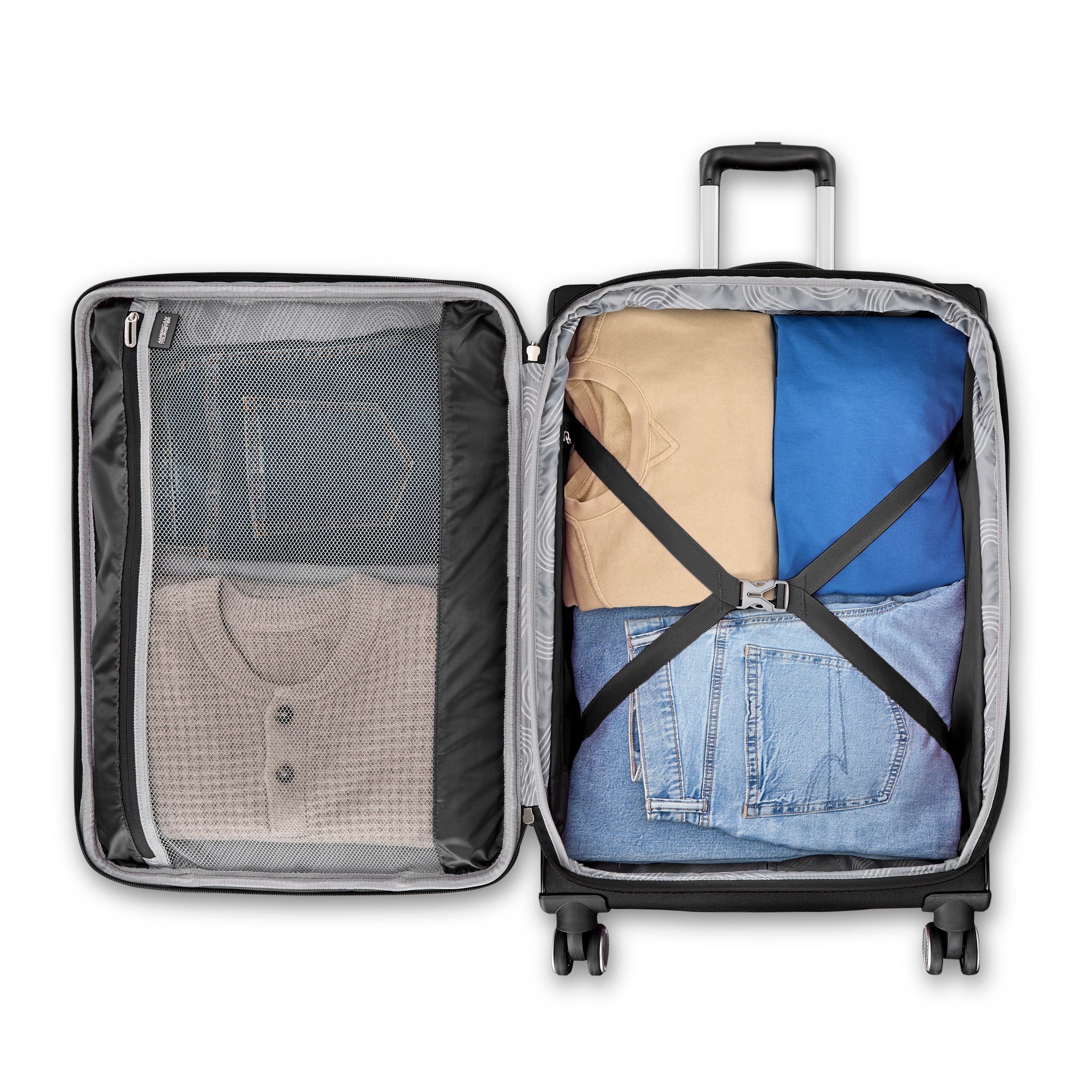American Tourister 4 Kix 3.0 Softside Medium Checked Spinner Suitcase - Black