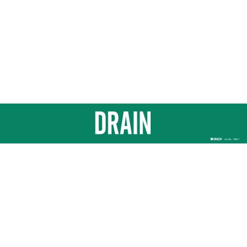 Brady Pipe Marker,Drain,2 1/4 in H,14 in W 7090-1