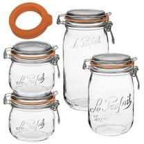 Le Parfait Super Canning Glass Jars, Set of 4, BPA-Free, Made in France