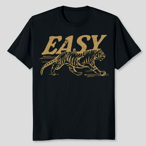 Easy Tiger T-Shirt, Vintage Distressed Tiger Men's And Women's Graphic Tee 100% Cotton by TBun, Full Sizes S-5XL