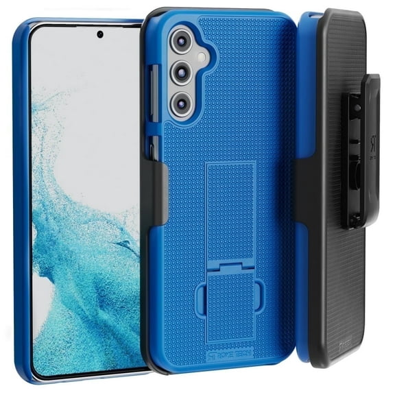 Rome Tech for Samsung Galaxy S23 Plus 6.5" (2023) Shell Holster Combo Case - Blue Case / Black Holster (HOL2)