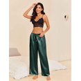 thumbnail image 3 of Ekouaer Womens Silk Satin Pajama Pants Casual Loose Lounge Pants Drawstring Elastic Waist Wide Leg Pj Bottoms with Pockets, 3 of 6