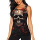 thumbnail image 1 of Balery Vintage Butterfly Flower Skull Camiseta sin mangas estampada ligera para mujer, tops de entrenamiento sin mangas, camisetas de yoga transpirables de secado rápido.-X-Large, 1 of 7