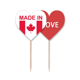 thumbnail image 1 of en canadá, país de amor Palillos de dientes bandera etiqueta de amor selección de pastelitos, 1 of 4
