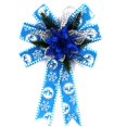 thumbnail image 1 of Aleko CHDB10BL-UNB Oversize Statement Holiday Bow Christmas Swag, Blue & Silver, 1 of 1
