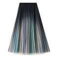 thumbnail image 3 of Women's Elastic Waist Pleated Maxi Skirt - A-Line Flowy Tiered - Beach/Summer Casual - One Size Fits Most, 3 of 7