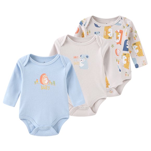LNGOOR Body à Manches Longues pour Bébé Garçon Fille Printemps Automne 100 % Coton Doux Vêtements pour Bébé