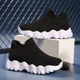 thumbnail image 2 of Zanarzt Boys Basketball Sneakers Boys Girls Shoes Kids Tennis Athletic Running Footwear Slip On Walking Breathable Lightweight Sneakers Black,US 2.5, 2 of 5