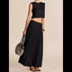 thumbnail image 5 of Vestido Maxi Plisado Fluido para Mujer, Vestido Maxi de Cintura Alta, Vestido Maxi de Fantasía Negro M, 5 of 8