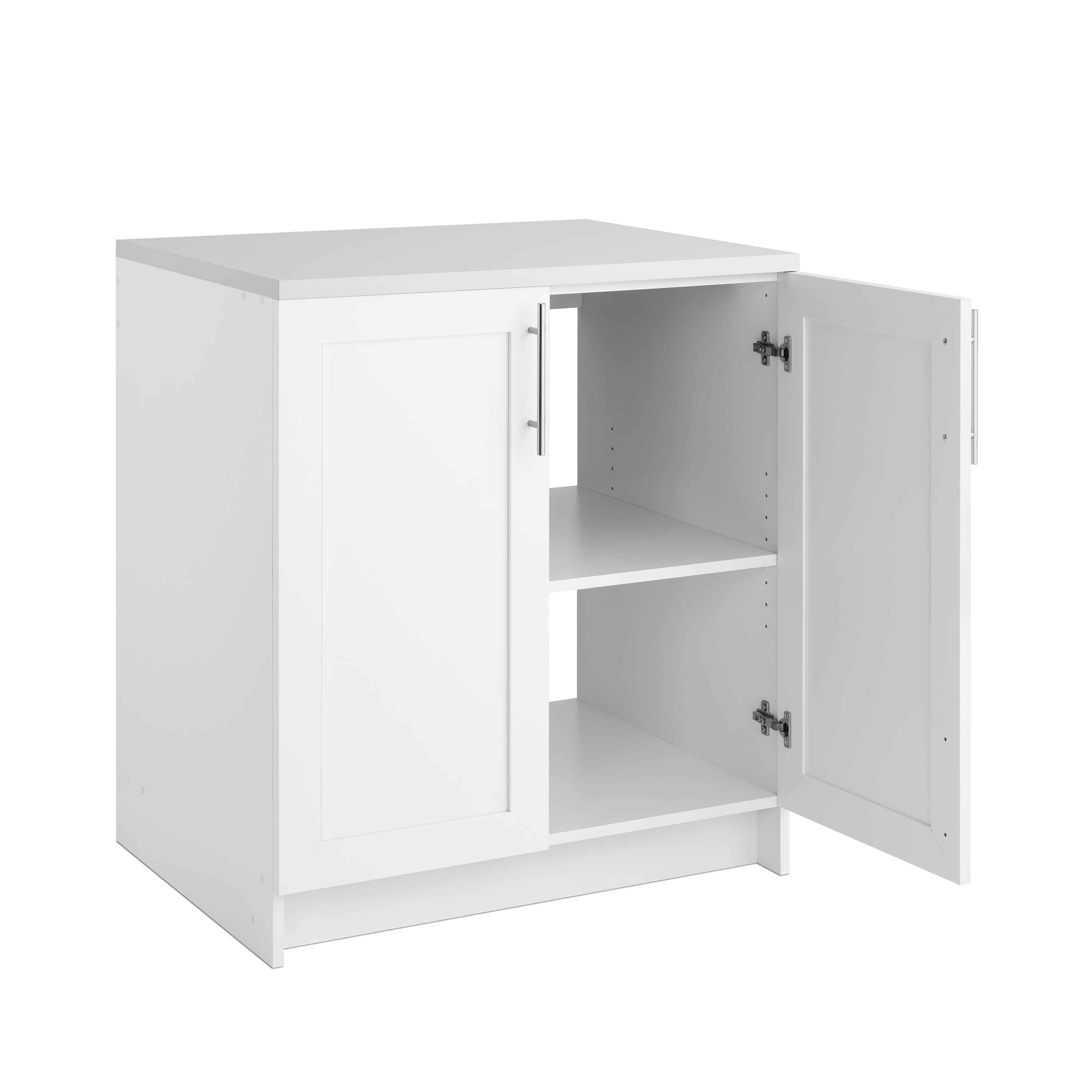 Prepac Elite 32" W Storage Cabinet with Panel Doors, White Storage Cabinet, Base Cabinet, Bathroom Cabinet with 1 Adjustable Shelf 24.5" D x 32" W x 36" H, WSCR-1005-1