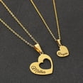 thumbnail image 3 of Collar de corazón de acero inoxidable para madre e hija, collares de amor con letras grabadas de empalme para mujeres, niñas, regalo de joyería para mamá, Juego de 2 piezas, 3 of 3