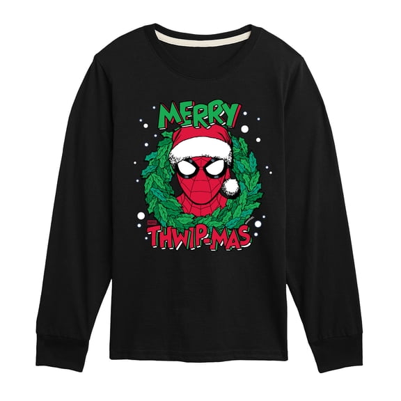 Marvel - Merry Thwipmas - Youth Long Sleeve Graphic T-Shirt