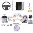 thumbnail image 6 of Jeiento Boho Floral Car Front Seat and Rear Bench Cover with Steering Wheel Cover Shoulder Cushion Trash Bin Cup Holder Wrist Key Chain 15 Pcs Set for Women Men, 6 of 6