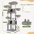thumbnail image 3 of Globlazer 76 Inch Cat Tree for Large Cats, Multi-Level Cat Tower for 4+ Indoor Cats with 2 Condos & 3 Hammocks, Tall Cat Tree Tower with Sisal Scratching Posts, F76C, Dark Grey,  Light Grey, 3 of 6