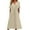 Khaki, variant on Women Solid Dress With Cut Out V Neck Sexy Lace Frilly Long Dress