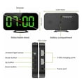 thumbnail image 3 of Pantalla LED Reloj digital Reloj despertador de mesa regulable automático con modo de repetición Puerto USB doble, Pantalla negra, verde Inevent EL3016-07B, 3 of 6