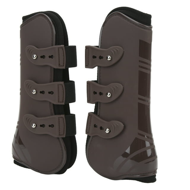 Horse Leg Protector, PU Neoprene Light Horse Front Legs Guard Shock Absorbing Comfort For Riding For Jumping Pair Of Brown Front Legs