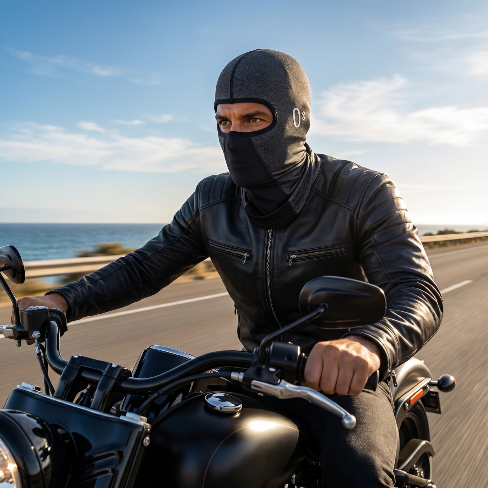 Roiihwy Summer Ice Silk Face Mask UV Protection Breathable Motorcycle Helmet Liner 1ct Black Elastic Thin Neck Gaiter for Cycling Running Outdoor Sports