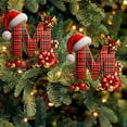 thumbnail image 3 of Christmas Tree Ornaments 2D Acrylic Monogram Pendants With Santa Hat 26 Letters Hanging Decorations For DIY Crafts And Home Decor, 3 of 5
