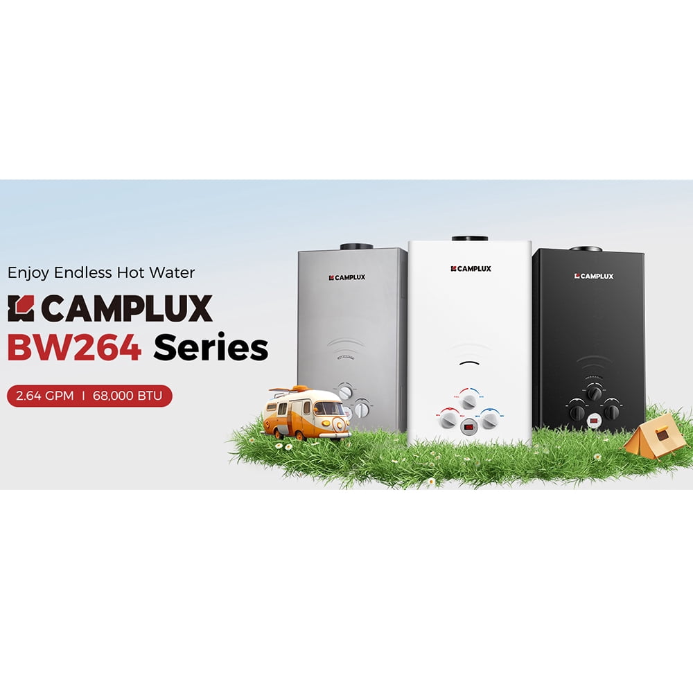 CAMPLUX 2.64 GPM,68,000 BTU, Portable Propane Tankless Outdoor Water Heater,BW264B