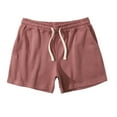 thumbnail image 4 of Aofany Men Solid Cotton Plus Size Shorts Elastic Mid-waist Lace-up Sports Shorts Beach Pants, 4 of 5
