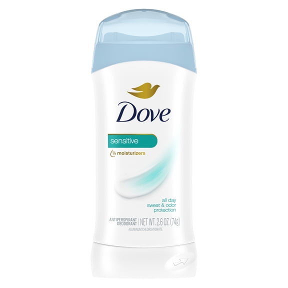 Dove Invisible Solid Antiperspirant Deodorant Stick For Women, Sensitive, For 48H Underarm Sweat & Odor Protection ,2.6 oz