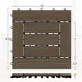 thumbnail image 5 of Topeakmart 12 x 12 in 27pcs Wooden Floor Tiles Interlocking Tiles Patio Pavers Composite Decking for Outdoor & Indoor, Black, 5 of 7